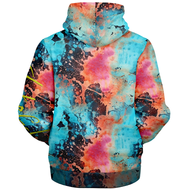 Chokefish™ Microfleece Zip-Up Hoodie Acid-Wash Colors-007B